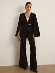 Bootcut-Hose mit Paspelierung