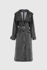 Bach Yen Jeansmantel mit Perlenschnalle