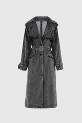 Bach Yen Jeansmantel mit Perlenschnalle