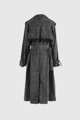 Bach Yen Jeansmantel mit Perlenschnalle