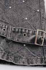 Bach Yen Jeansmantel mit Perlenschnalle