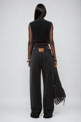 Bahari – Deconstructed-Jeans mit Cut-Outs in Schwarz