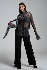 Baldassare – Asymmetrisches Oberteil mit Fransen und Rüschen