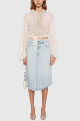 Balder – Deconstruct – Schnüroberteil aus Kunstpelz in Aprikose