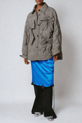 Baldev – Graues Hemd aus Baumwolle mit Schleife und Revers