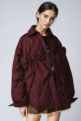 Baldev – Rotes Hemd aus Baumwolle mit Schleife und Revers