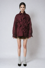 Baldev – Rotes Hemd aus Baumwolle mit Schleife und Revers