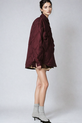 Baldev – Rotes Hemd aus Baumwolle mit Schleife und Revers