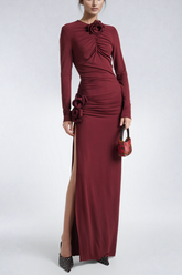 Ballard Ruch – Figurbetontes Maxikleid mit Blumenmuster und Schlitz