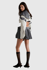 Barbara – Kurze Lederjacke mit Streifen