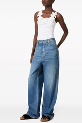 Trägerloses Spaghetti-Top Kira mit Blumenmuster