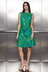 Bernice – Minikleid mit Blumen- und Rüschenschnürung