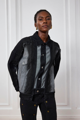 Biesel-gefärbte Jeansjacke