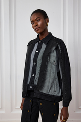 Biesel-gefärbte Jeansjacke