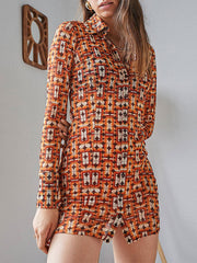 Bedruckte Bluse mit langen, anmutigen Ärmeln