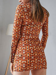 Bedruckte Bluse mit langen, anmutigen Ärmeln