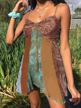 V-Ausschnitt Patchwork Trendy Spitzen Minikleid