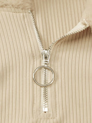 Trendiges Langarm-Set mit Kunstpelzbesatz