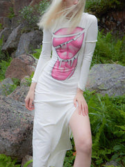 Trendiges schwarzes Maxikleid mit Binderiemen und Schlitz