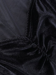 Anmutiges Korsett-Top aus PU mit Spitzeneinsätzen