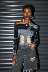 Cad Off Shoulder Deconstruct Korsett-Jeanstop