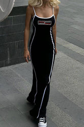 Hüftkleid mit kontrastierender Taille und Cami-Pack