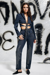 Cosette – Jeansjacke mit Schnürung und Cut-outs