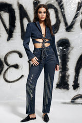 Cosette – Jeansjacke mit Schnürung und Cut-outs