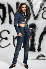 Cosette – Jeansjacke mit Schnürung und Cut-outs