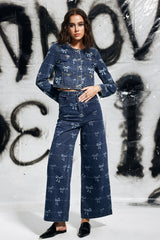 Courtney Jeans mit Schleifen-Print