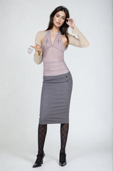 Dakota – Neckholder-Top mit rückenfreiem Rüschendetail in leichtem Lila