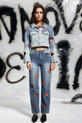 Dora Love – Kurze Jeansjacke mit Cut-Outs