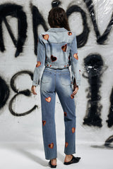 Dora Love – Kurze Jeansjacke mit Cut-Outs