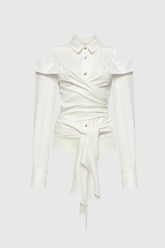 Edith Bow – Geschnürtes Fransentop