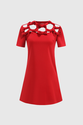 Elina Minikleid mit Schleife und kurzen Ärmeln