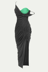 Eliza gerafftes, geteiltes Verbandkleid