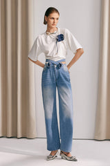 Emmalyn T-Shirt mit gerüschtem Blumenmuster