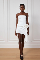 InnovareDenim Bodycon Off Shoulder Flower Mini Dress