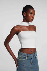 Ärmelloses, figurbetontes Rüschentop Emmie