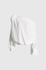 Ensley Flower – Weißes Netzoberteil mit einfacher Schulterpartie