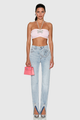 Falak – Enge Jeans mit Blumen-Reißverschluss