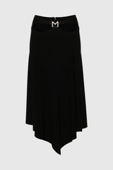 Frankie – Asymmetrischer Midirock mit Rüschen und Hohlsaum