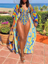 Einteiliger Badeanzug zum Binden mit Überwurf