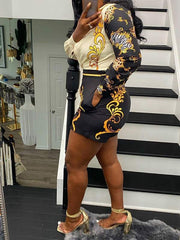 Indiebeautie – Bedrucktes Set aus Hemd und Shorts