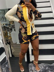 Indiebeautie – Bedrucktes Set aus Hemd und Shorts