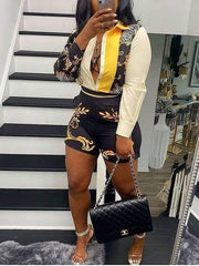 Indiebeautie – Bedrucktes Set aus Hemd und Shorts