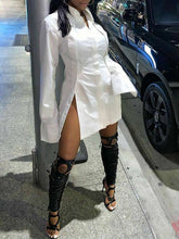 Indiebeautie – Einfarbiges Hemdkleid mit Schlitz