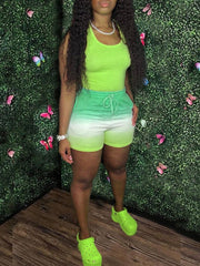 Tanktop und Shorts im Ombre-Look – Ausverkauf