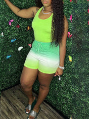 Tanktop und Shorts im Ombre-Look – Ausverkauf