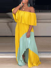 Plisseekleid mit Volant